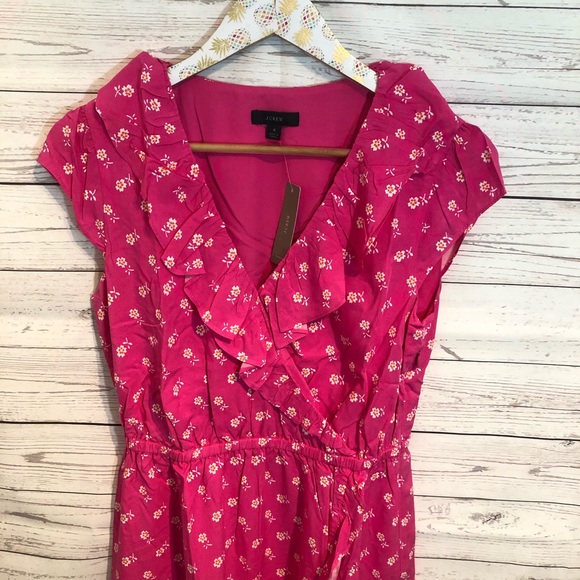 NWT J. Crew V-neck Ruffle Dress floral print - Picture 4 of 5